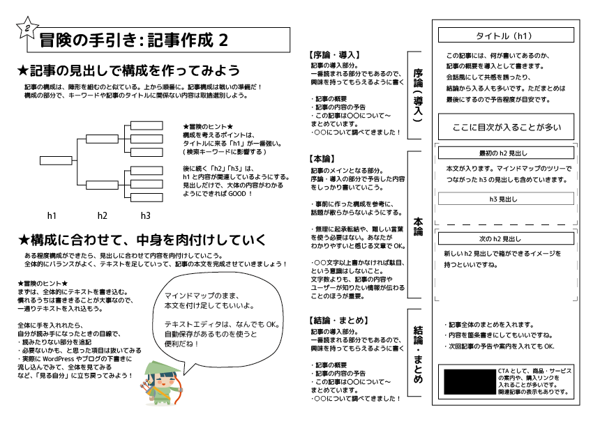 ブログの伝説ワークシート